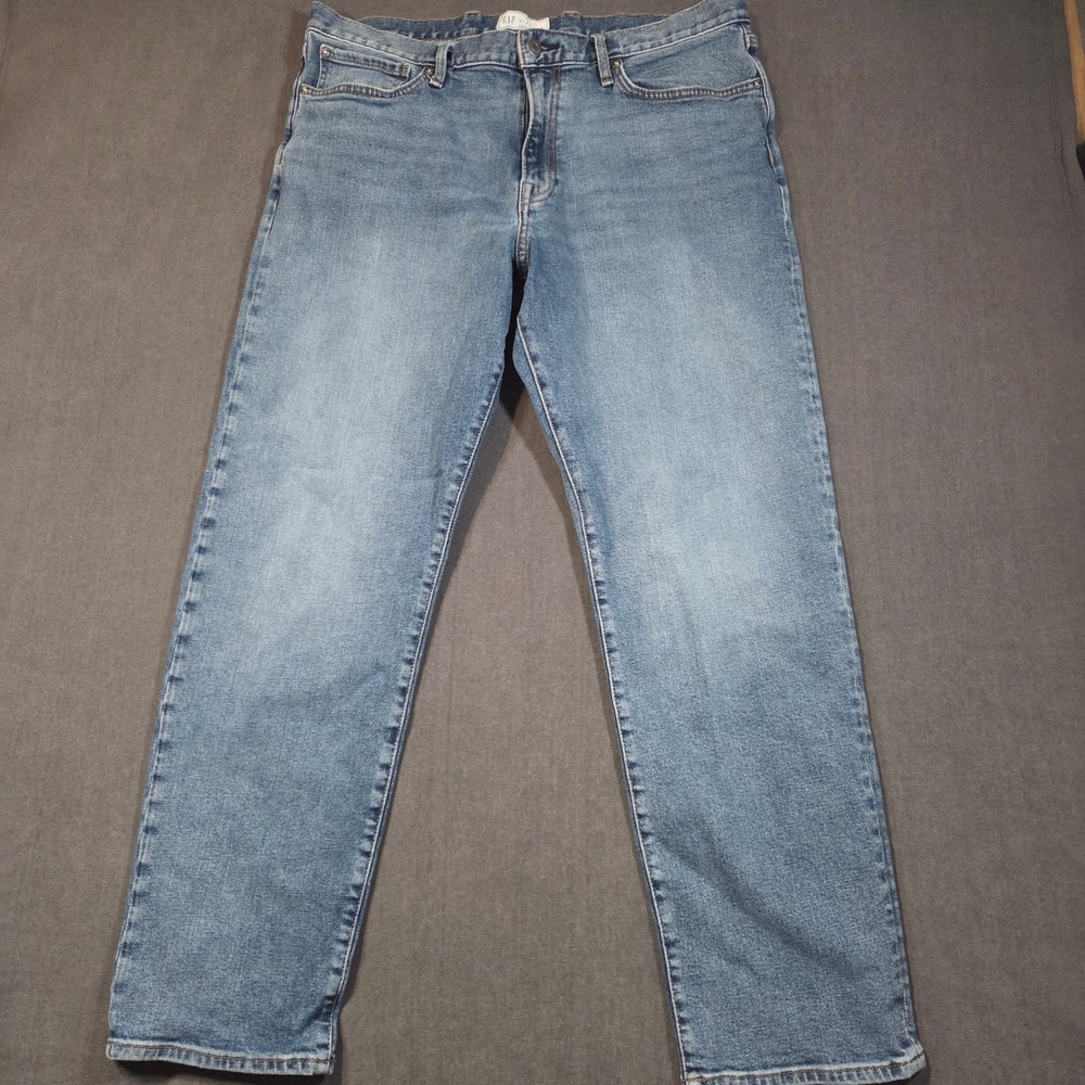Gap Straight Fit Jeans Mens 38x32 Blue Medium Wash Stretch Denim S/871867-00